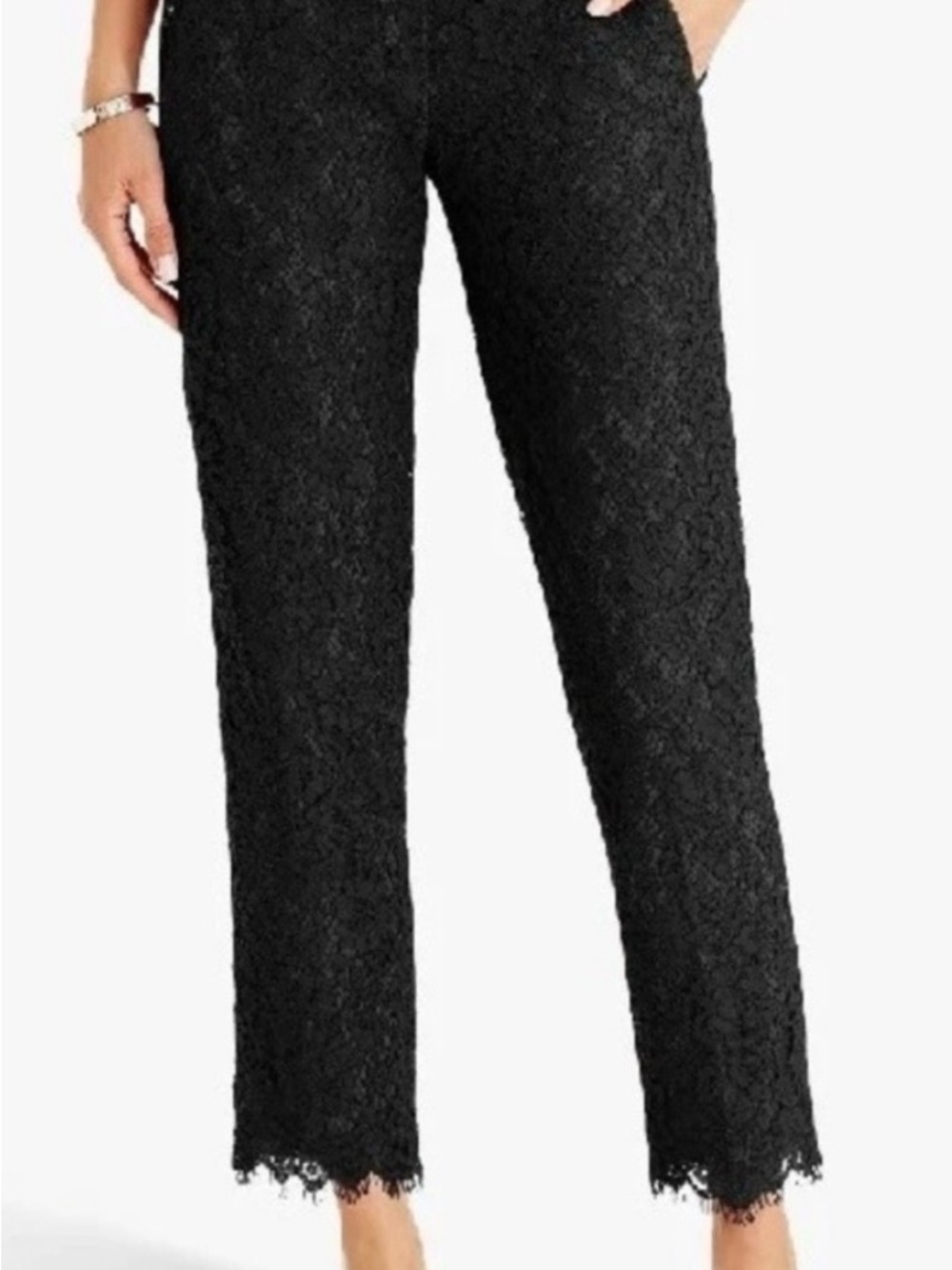 J. Crew Black Cropped Lace Ankle Pants